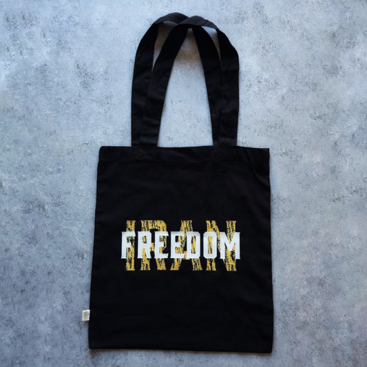Edgy Vintage Style Freedom for Iran Recycled Cotton Casual Tote