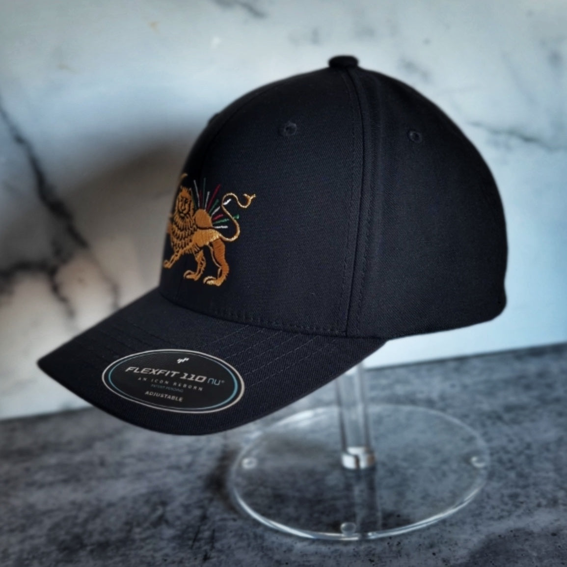 The Lion and the Persian Sun Baseball Hat - Iranian Flag Rays of Sun